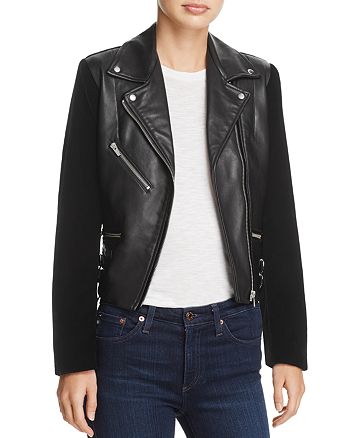 Veda Puzzle Leather and Velvet Jacket | Bloomingdale's