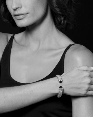 18K Gold and Sterling Silver Rittenhouse Onyx Cuff, 12mm