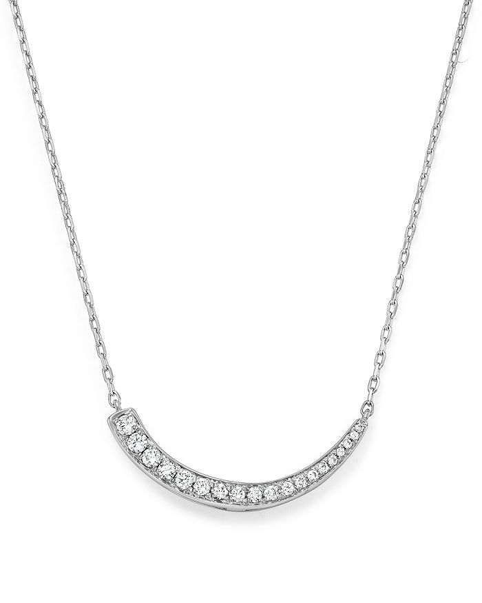 Bloomingdale s Diamond Curved Bar Necklace in 14K White Gold .25