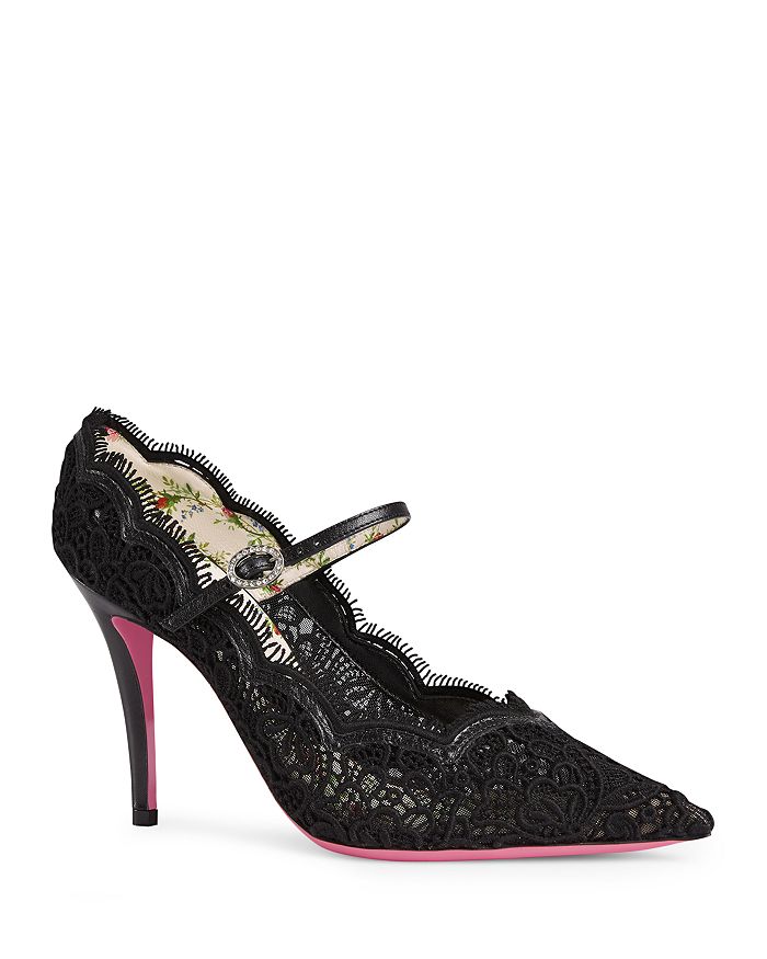 Gucci virginia lace mary jane pumps on sale