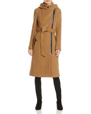 Mackage - Janya Leather Trim Belted Coat