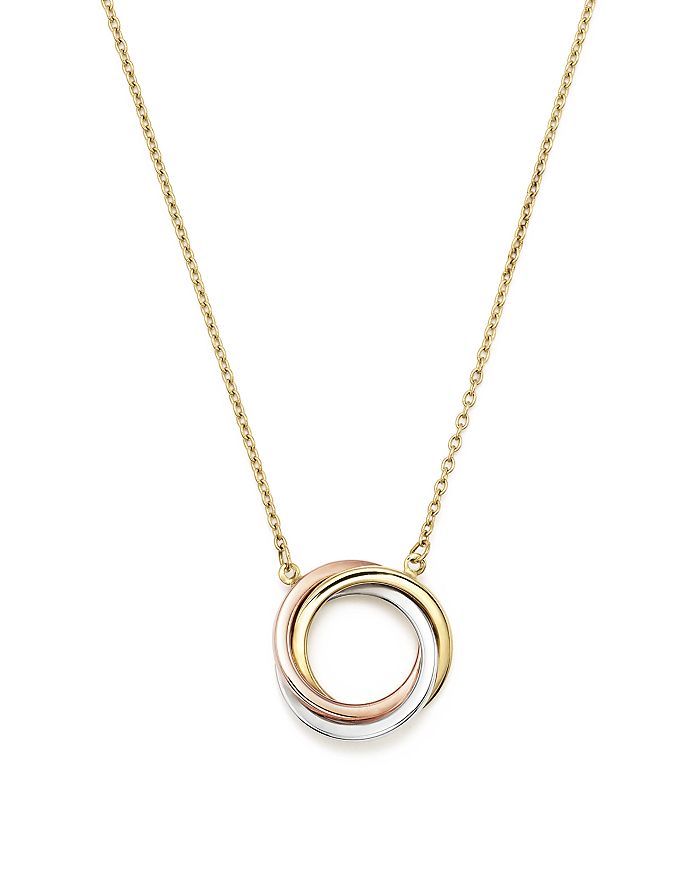 Bloomingdale's - 14K Rose, Yellow and White Gold Ring Pendant Necklace, 18" - 100% Exclusive