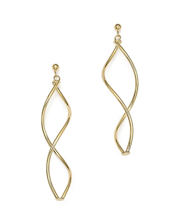 Bloomingdale's 14k Yellow Gold Double Twisted Drop Earrings - 100% Exclusive
