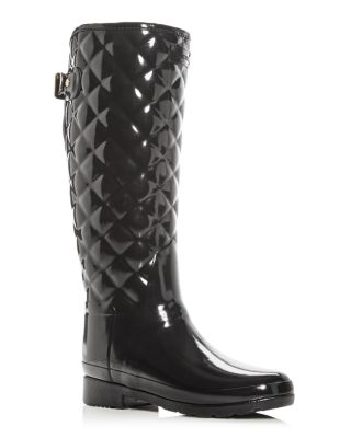Refined Gloss Quilted Rain Boots 