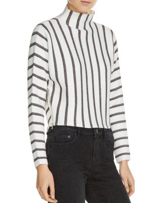 striped mock neck