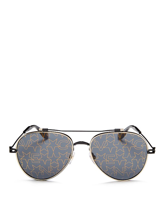 Givenchy Women's Mirrored Print Aviator Sunglasses, 58mm In Black Gold/gold Mirror Printed