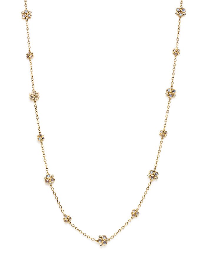 TEMPLE ST CLAIR 18K YELLOW GOLD ROYAL BLUE MOONSTONE TRIO NECKLACE WITH PAVE DIAMONDS, 32,N14153-BMTRIPV32