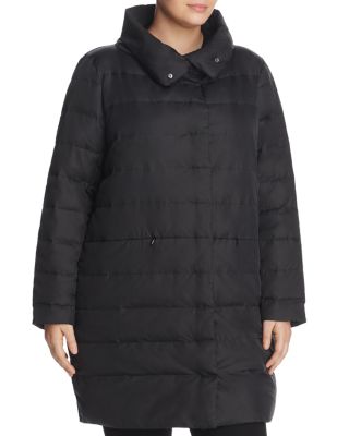 Funnel Neck Quilted Puffer Coat 