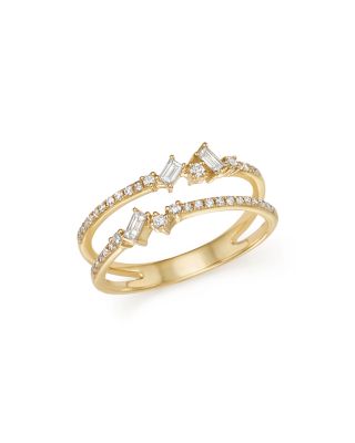 Bloomingdale's KC Designs 14K Yellow Gold Mosaic Diamond Double Bar ...