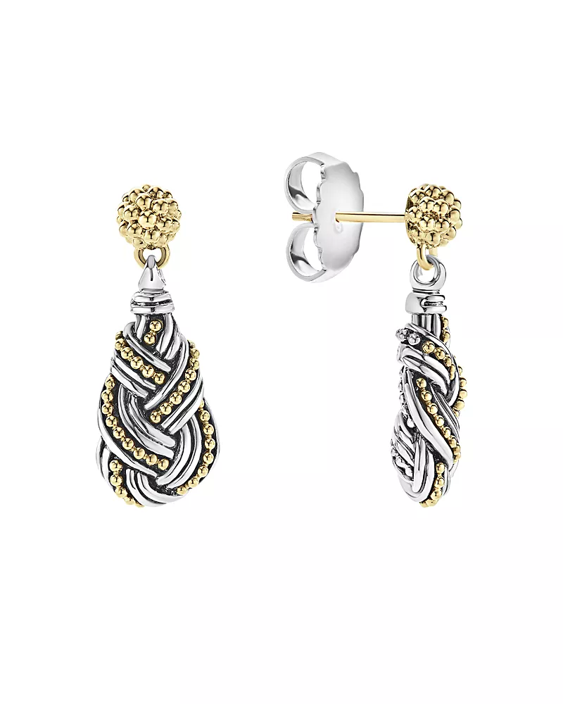 Lagos 18K Gold & Sterling Silver Torsade Drop Earrinsgs