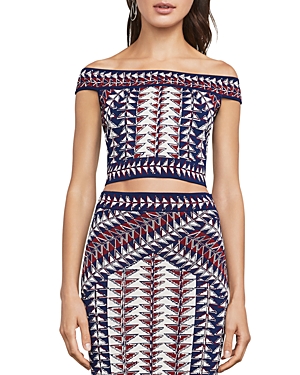 Bcbgmaxazria Kayann Off-the-Shoulder Knit Crop Top at Bloomingdale's