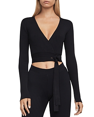 Bcbgmaxazria Emily Knit Wrap Crop Top at Bloomingdale's