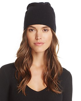 Womens Accessories Hats Bellemere New York Cashmere Cable Knit Beanie in Black 