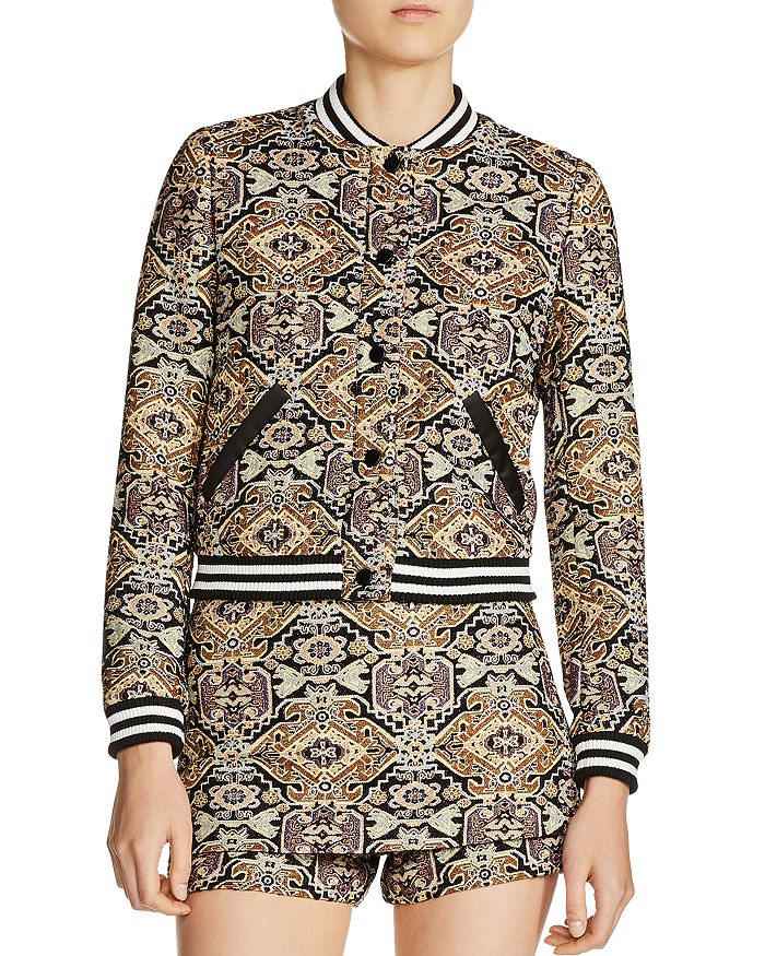 Maje jacquard bomber sale jacket