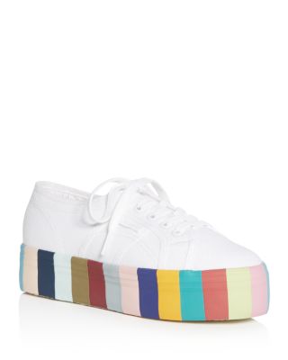 Lace Up Rainbow Platform Sneakers 