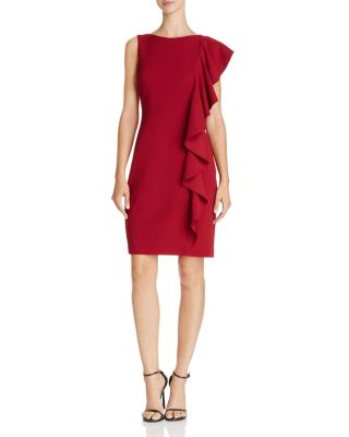 Adrianna Papell Side-Ruffle Dress | Bloomingdale's