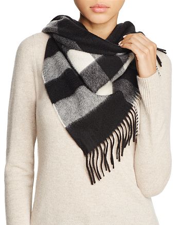 Burberry Check Cashmere Bandana Scarf | Bloomingdale's