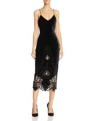 Alice and Olivia Alice + Olivia Cate Lace Hem Velvet Slip Dress |  Bloomingdale's Women