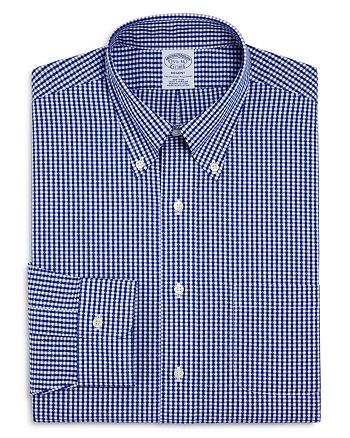 Brooks Brothers Dobby Gingham Classic Fit Dress Shirt | Bloomingdale's