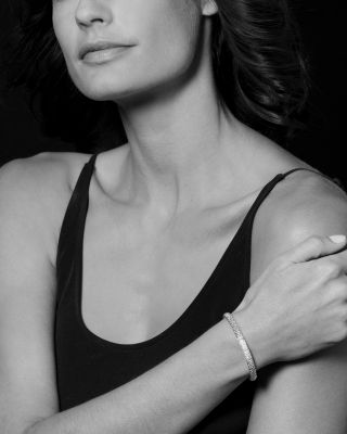 18K Gold & Sterling Silver Diamond Lux Pav&eacute; Station Bracelet, 6mm