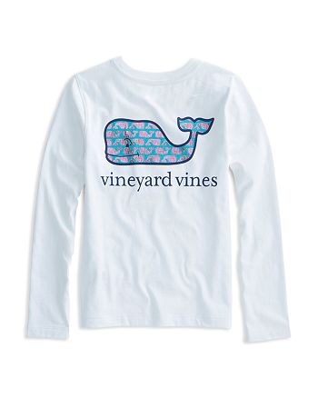 Vineyard Vines Girls' Long-Sleeve Sketched-Whale-Logo Tee - Big Kid ...