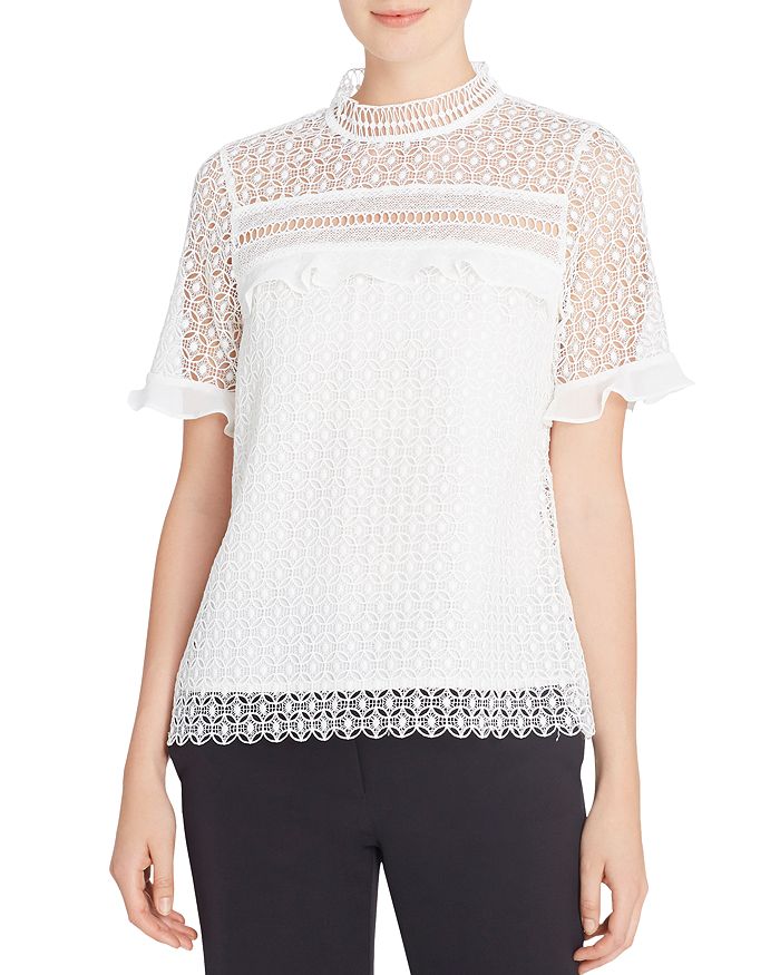 CATHERINE Catherine Malandrino Odette Ruffled Lace Top | Bloomingdale's