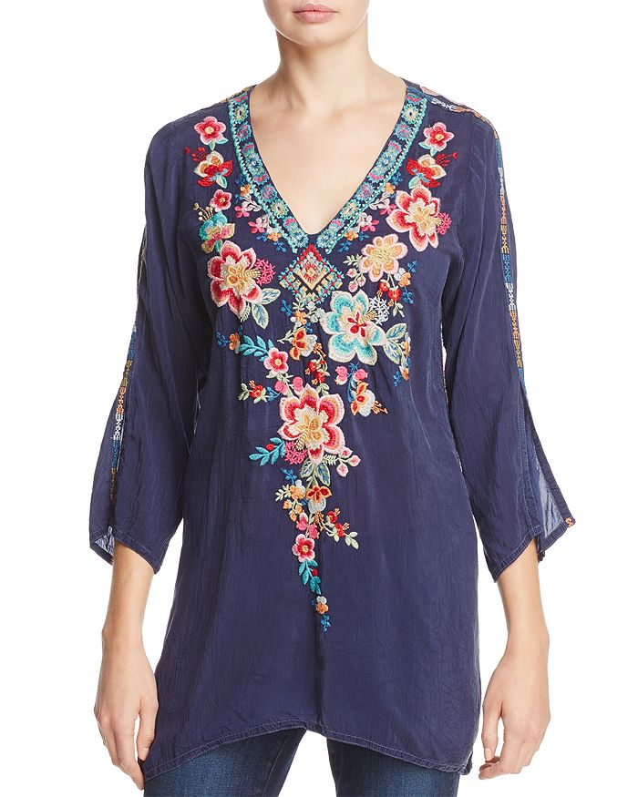 Johnny Was Roma Floral Embroidered Tunic | Bloomingdale's