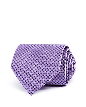 The Men's Store At Bloomingdale's Micro Grid Silk Classic Tie - 100% Exclusive In Purple