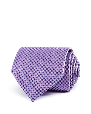 The Men's Store At Bloomingdale's Micro Grid Silk Classic Tie - 100% Exclusive In Lilac