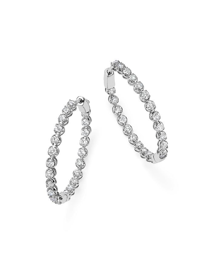 Bloomingdale's Diamond Inside Out Hoop Earrings In 14k White Gold, 3.0 Ct. T.w. - 100% Exclusive