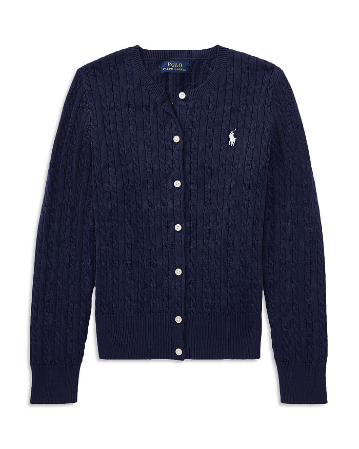 POLO RALPH LAUREN POLO RALPH LAUREN GIRLS' CABLE-KNIT CARDIGAN - BIG KID,313543047011