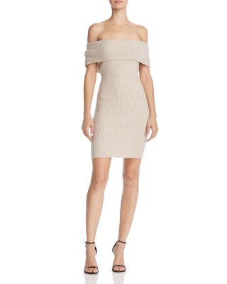 Shoulder Rib-Knit Dress 