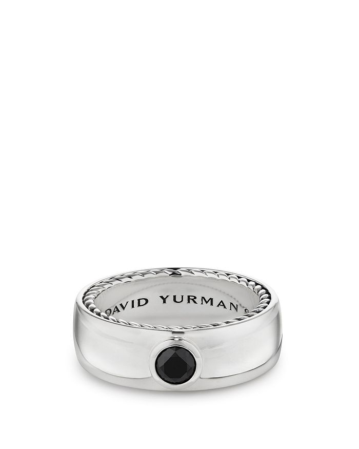 DAVID YURMAN STREAMLINE BAND RING WITH BLACK DIAMONDS,R25039MSSABD10