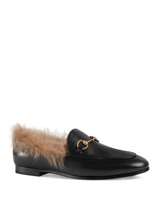 Gucci fur loafers womens online