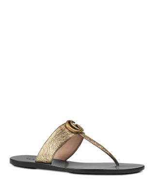 gucci gold thong sandals