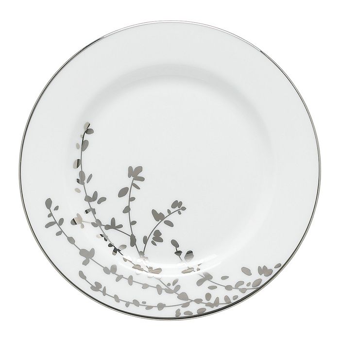 Kate Spade Gardner Street Platinum Bread & Butter Plate In White/platinum