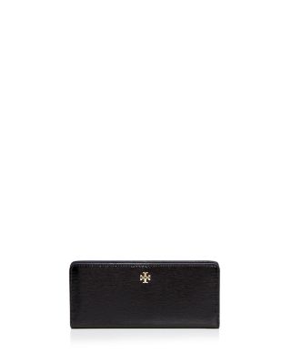 tory burch black patent leather wallet