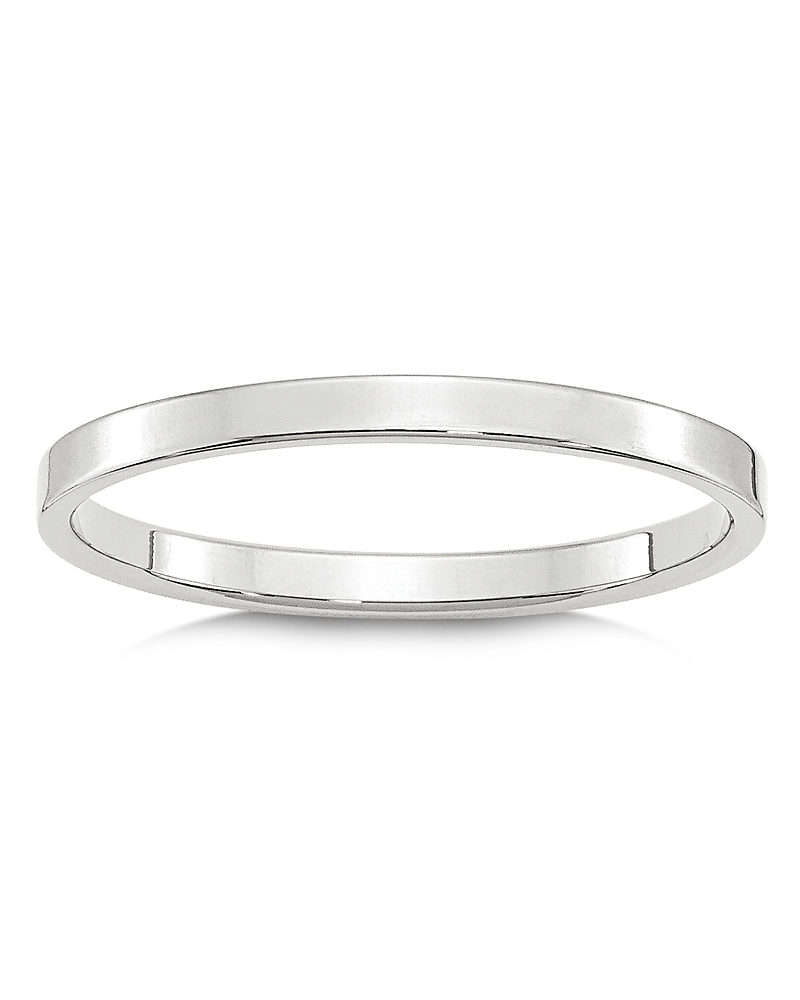 Bloomingdale's Fine Collection Men's 2mm Lightweight Flat Band in 14K White Gold or Yellow Gold