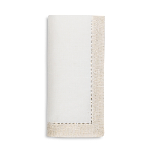 Sferra Filetto Napkin, 6 X 9 In White/gold