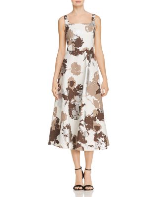 knee length dresses for ladies Lafayette 148 New York Fit & Flare Corset Back Midi Dress Size 6