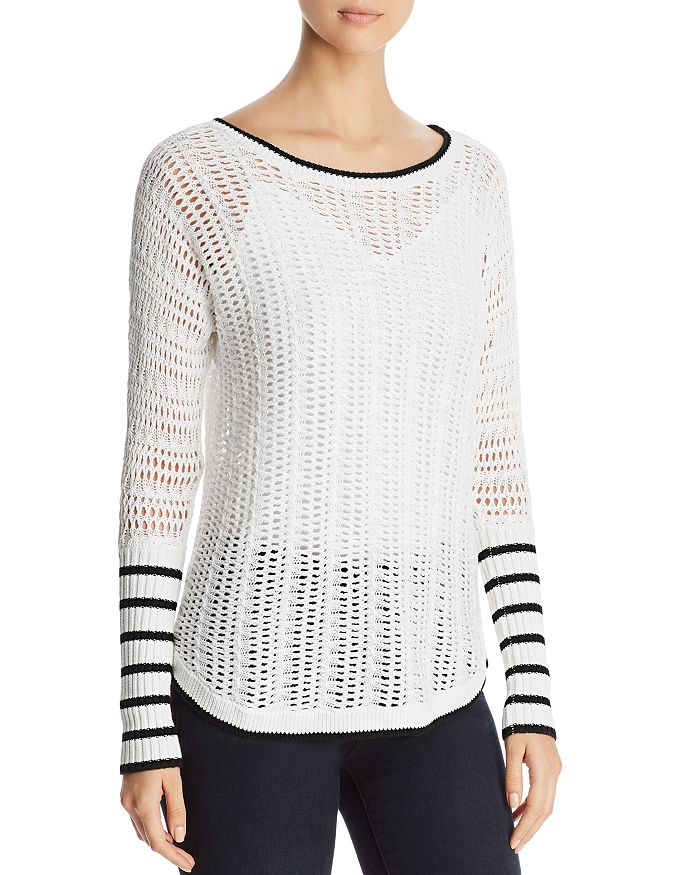 Heather B Boatneck Open Weave Sweater Bloomingdale s