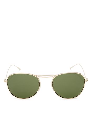 Oliver Peoples Men's Cade Round Aviator Sunglasses, 52mm | Bloomingdale's
