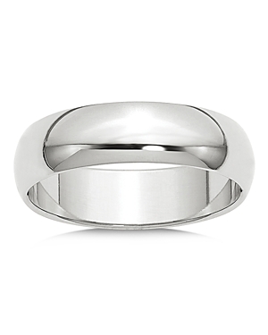 Bloomingdale's Men's 6mm Half Round Band Ring In 14k White Gold - 100% Exclusive