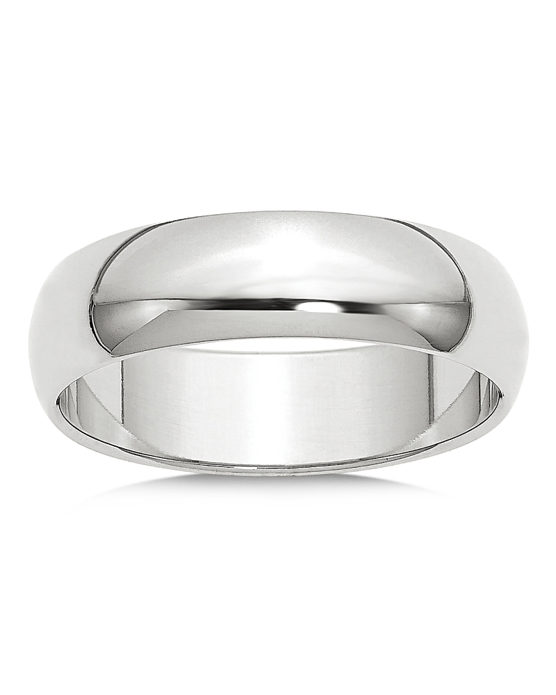 Bloomingdale's Men's 6mm Half Round Band Ring In 14k White Gold In White