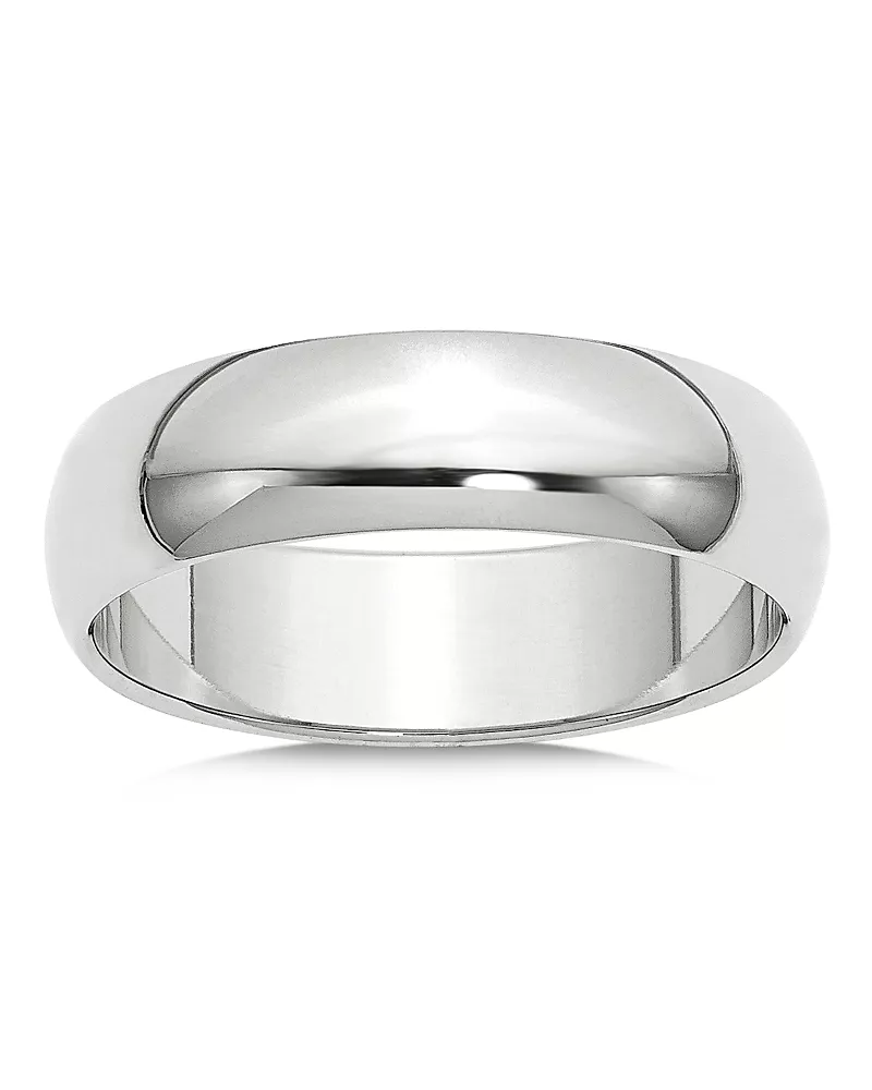 Bloomingdale's Fine Collection Men's 6mm Half Round Band Ring in 14K White Gold