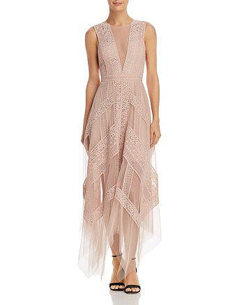 bcbgmaxazria illusion lace dress