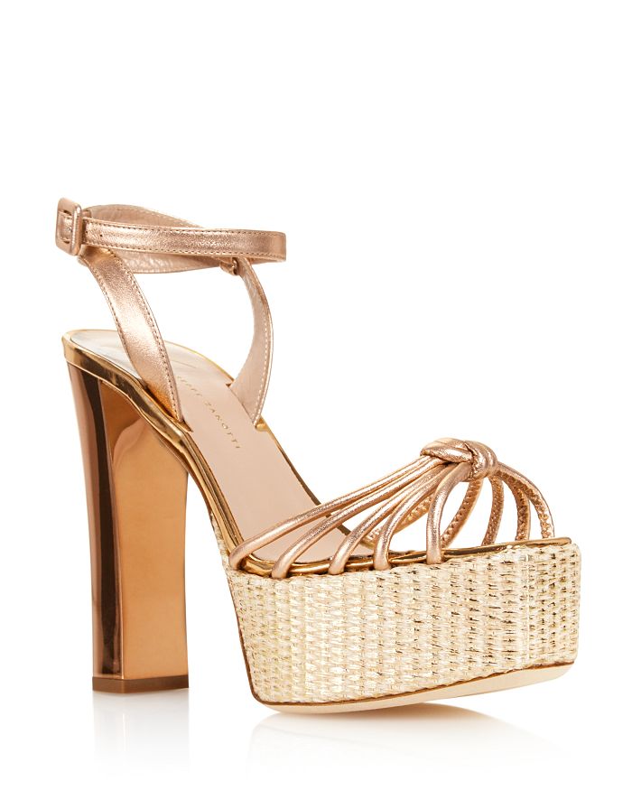Giuseppe Zanotti Women's Leather High-heel Platform Sandals - 100% Exclusive In Ramino Gold
