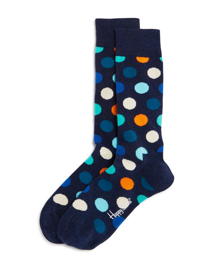 Happy Socks Men's Big Dot Socks In Blue Multi