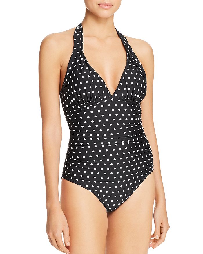 Ralph Lauren Dot Halter One Piece Swimsuit Bloomingdale s