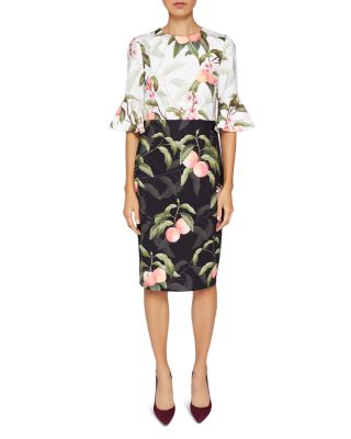 ted baker peach blossom dress